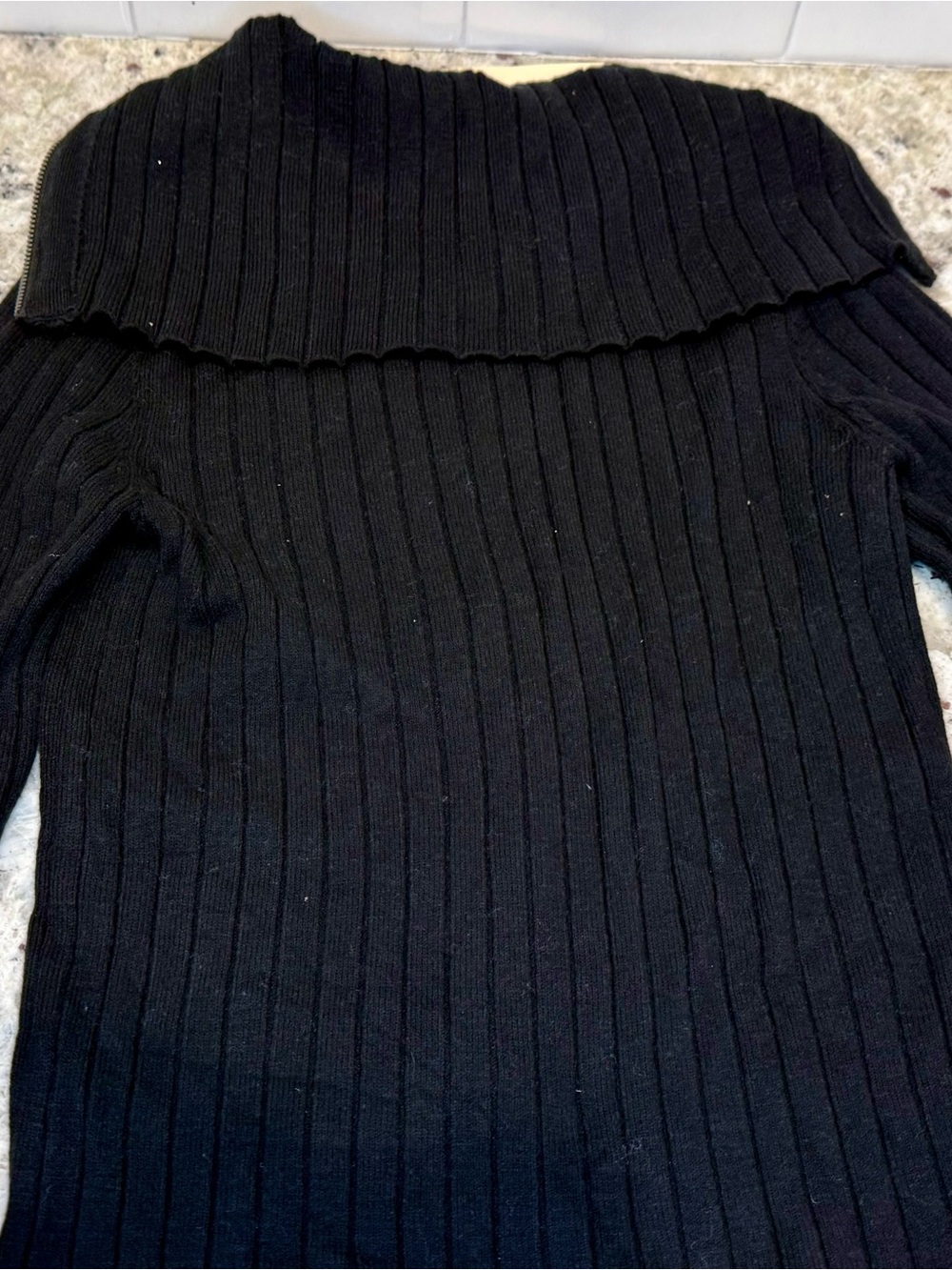 Universal Thread Black Ribbed Zip-Up Sweater - Picture 6 of 9